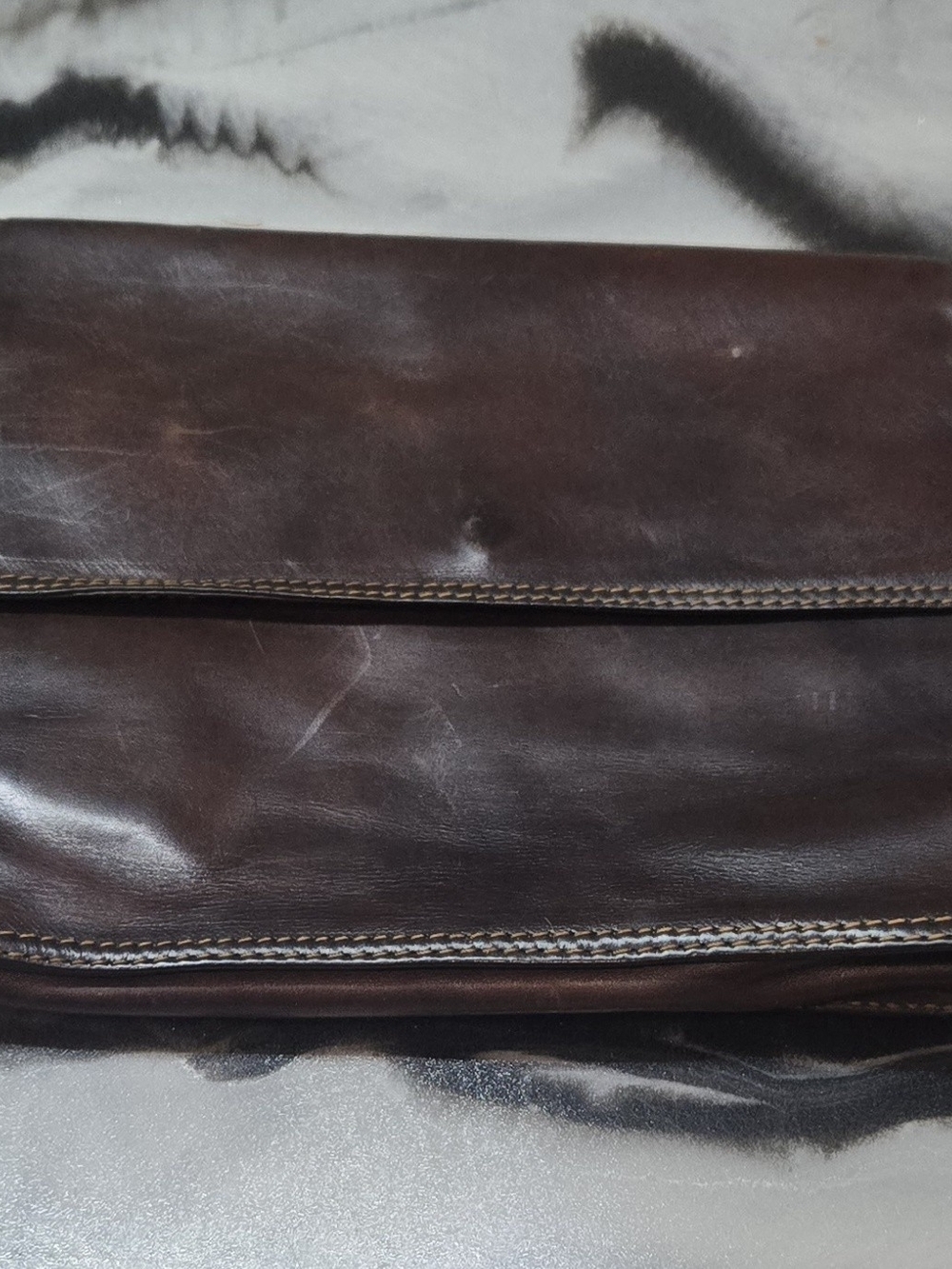 Vintage Enny Matchless Italian Brown Leather Handheld Clutch Wallet Organizer